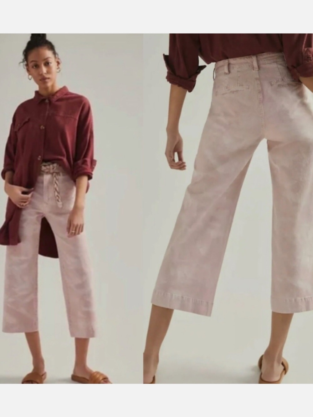 Pilcro Cropped James Wide-Leg Pants